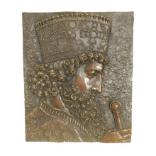 Рельеф Латунь статуя короля рельеф-Деко бронзовая скульптура Т-971 / 971b